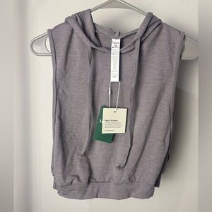 NWT Halara Heather Gray Sleeveless Hoodie Top